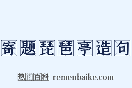 寄题琵琶亭造句是什么意思的图片